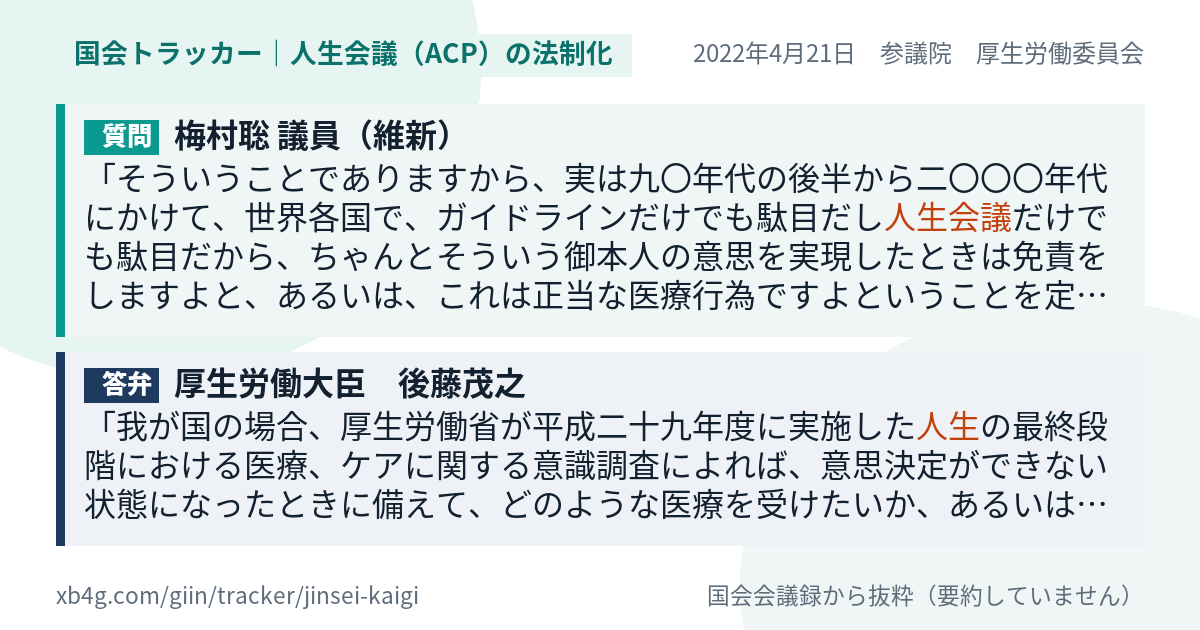 質問と答弁のカード