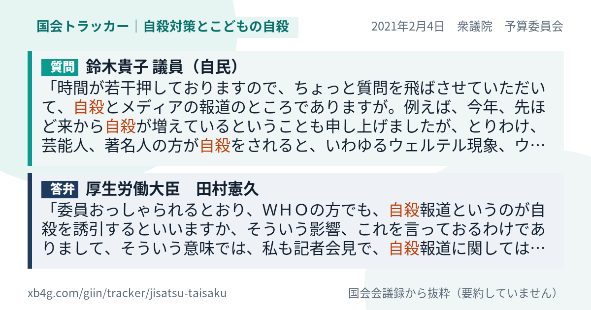 質問と答弁のカード