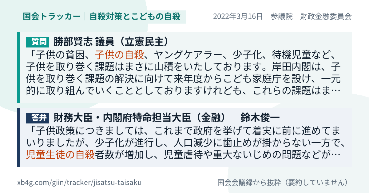 質問と答弁のカード