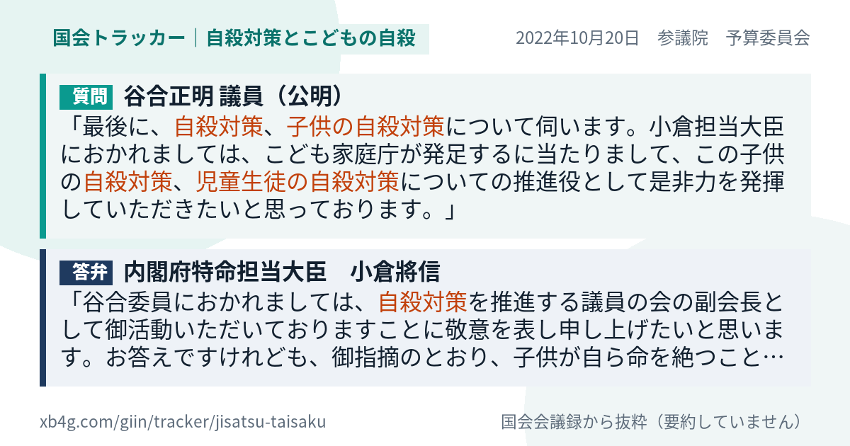 質問と答弁のカード