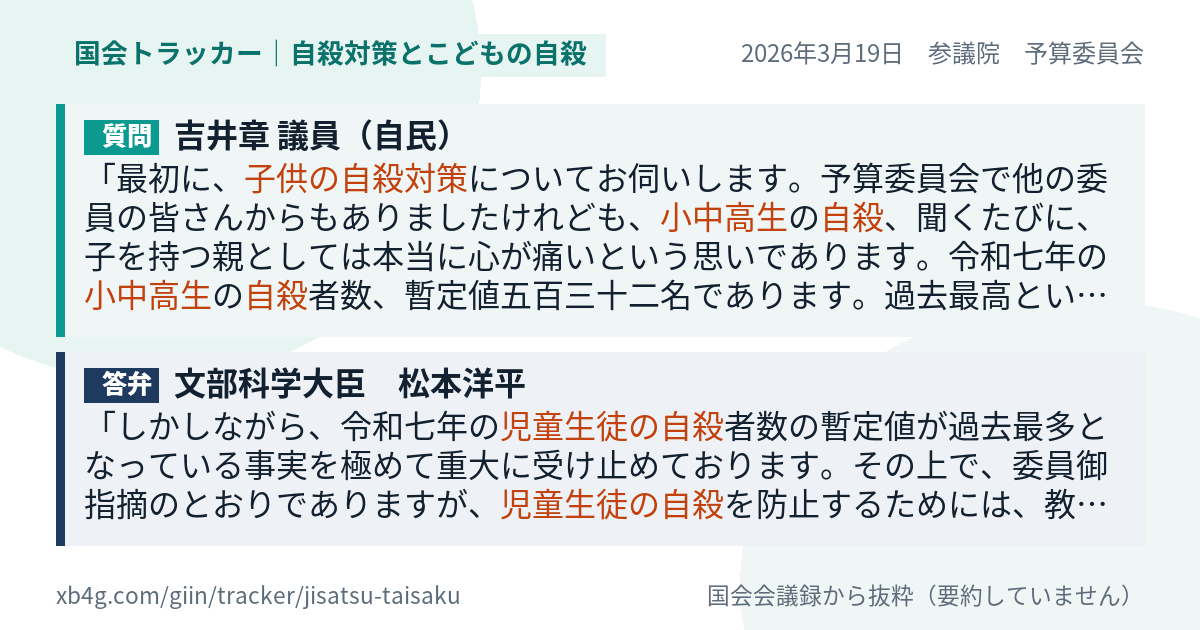 質問と答弁のカード