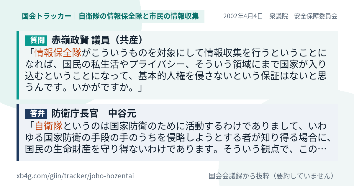 質問と答弁のカード