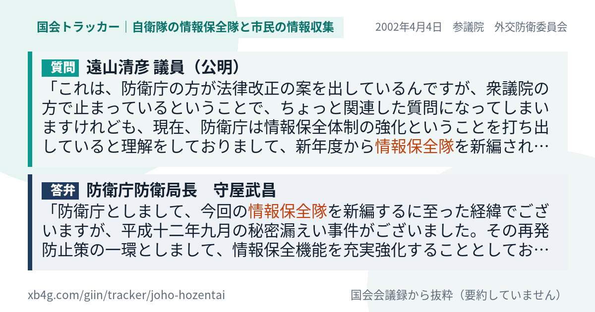 質問と答弁のカード