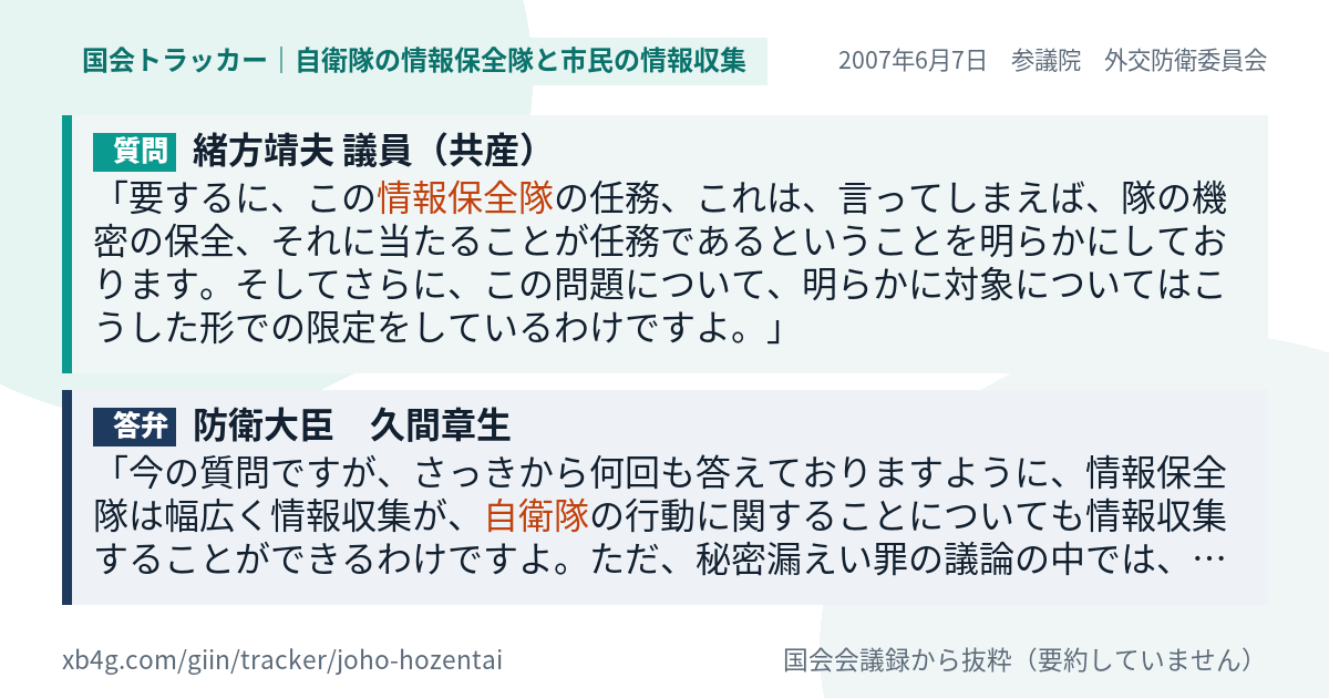 質問と答弁のカード