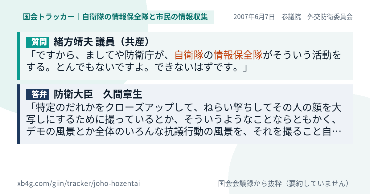 質問と答弁のカード