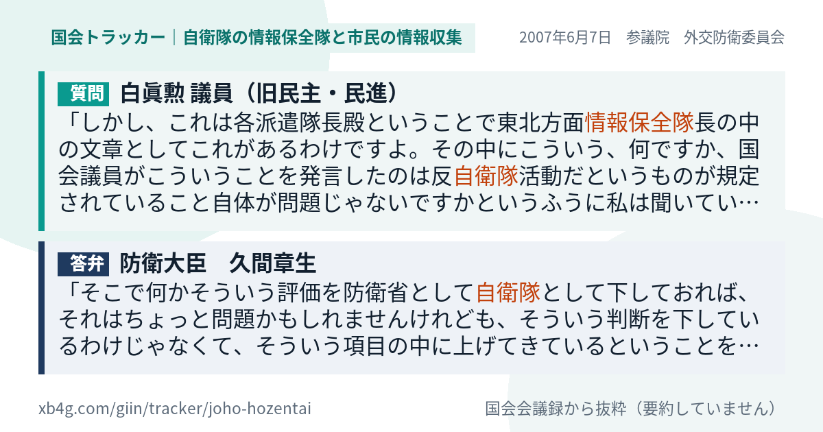 質問と答弁のカード