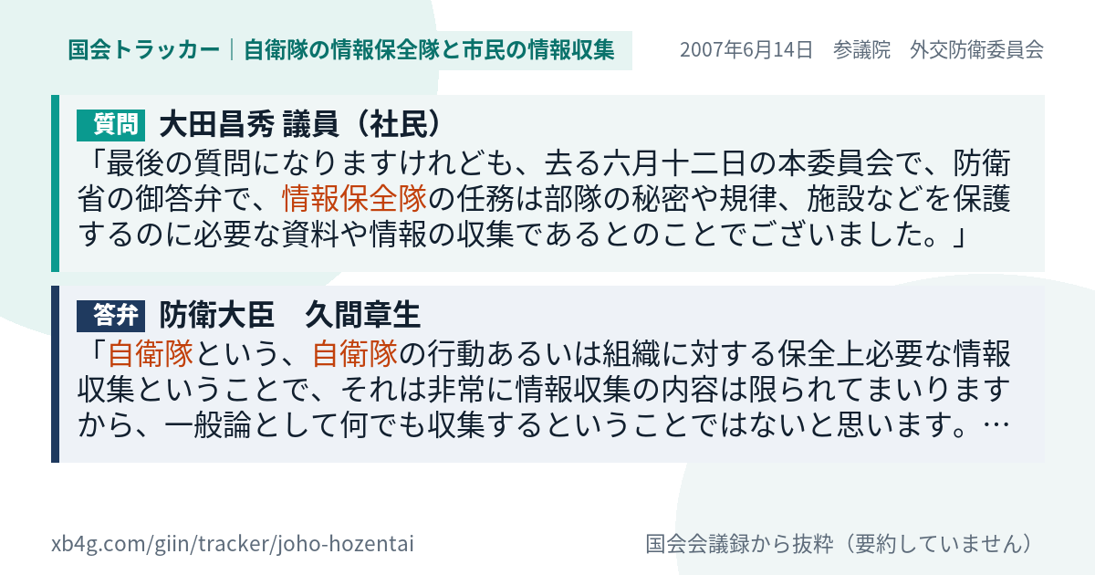 質問と答弁のカード