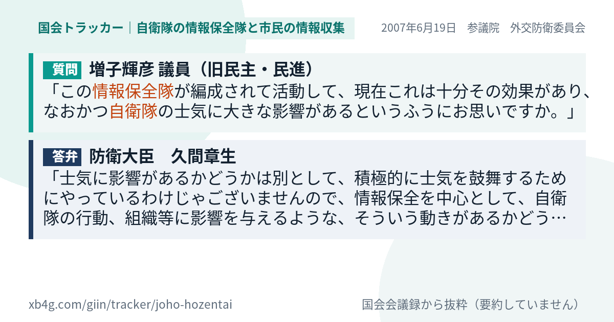 質問と答弁のカード