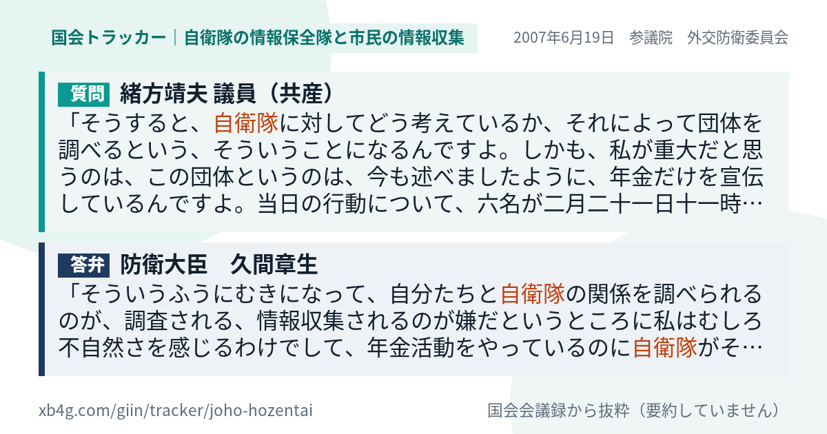 質問と答弁のカード