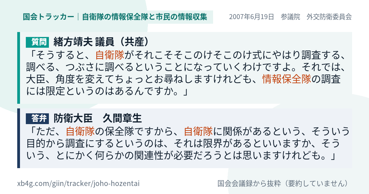 質問と答弁のカード