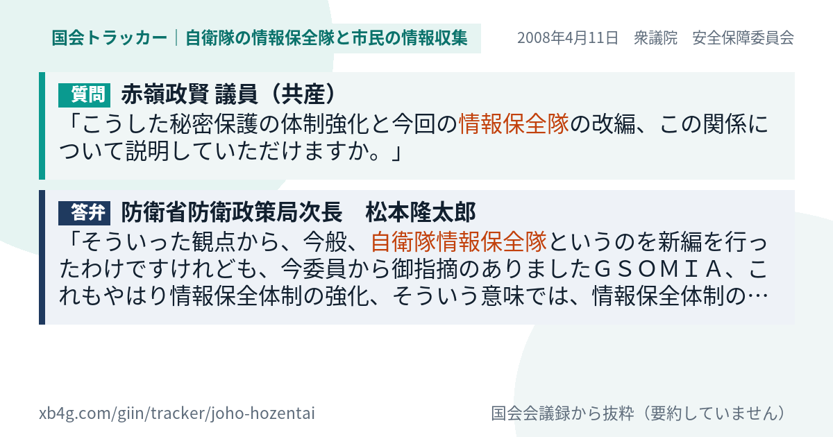 質問と答弁のカード