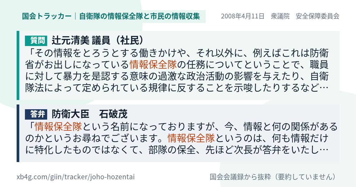 質問と答弁のカード