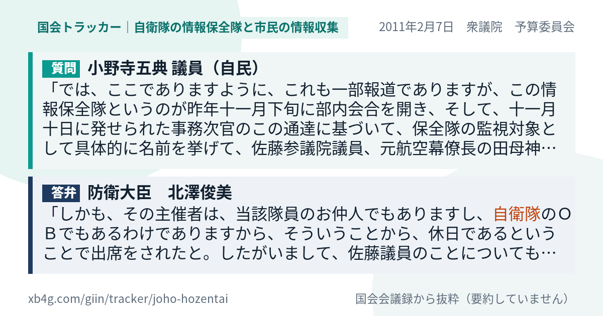 質問と答弁のカード
