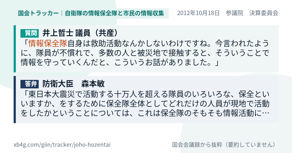 質問と答弁のカード