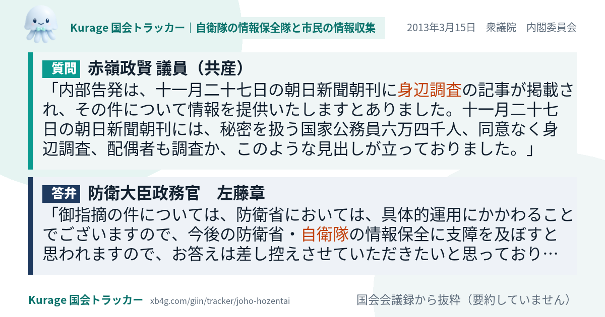 質問と答弁のカード