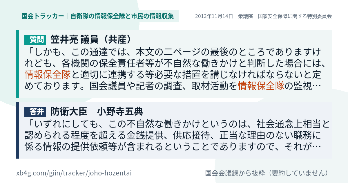 質問と答弁のカード