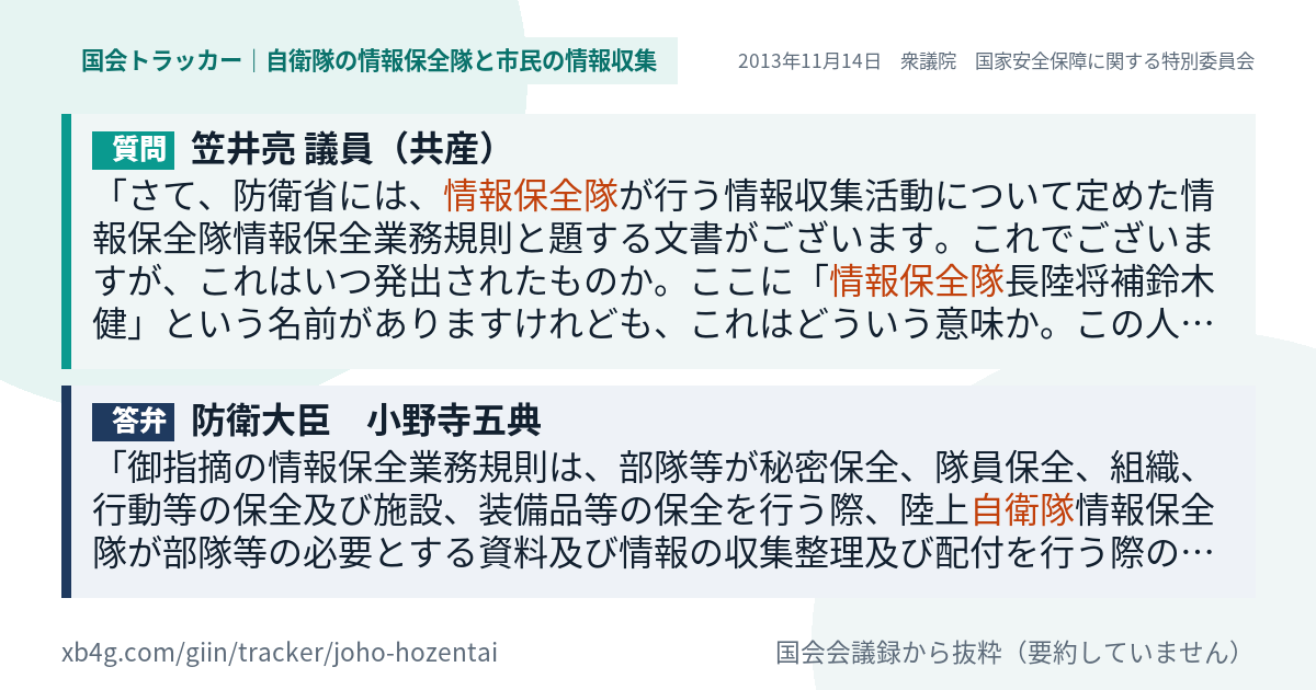 質問と答弁のカード