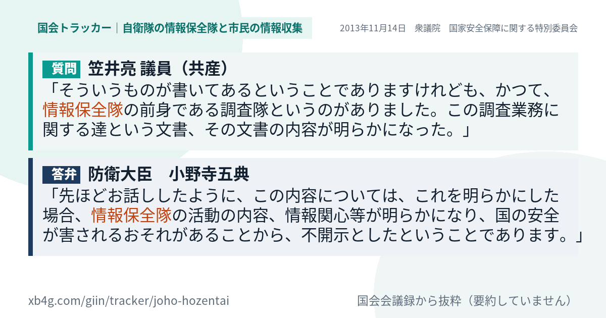 質問と答弁のカード