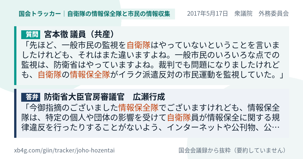 質問と答弁のカード