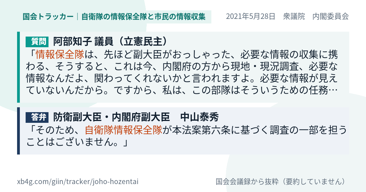 質問と答弁のカード