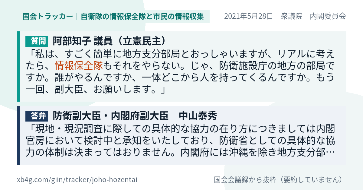質問と答弁のカード