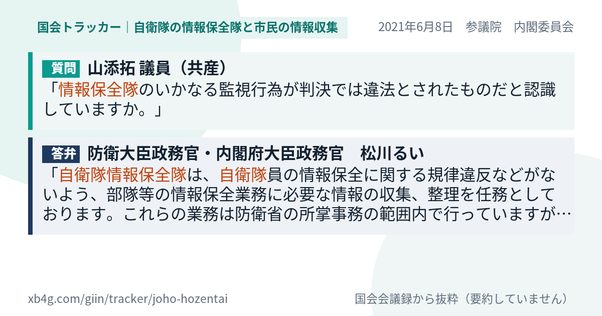 質問と答弁のカード