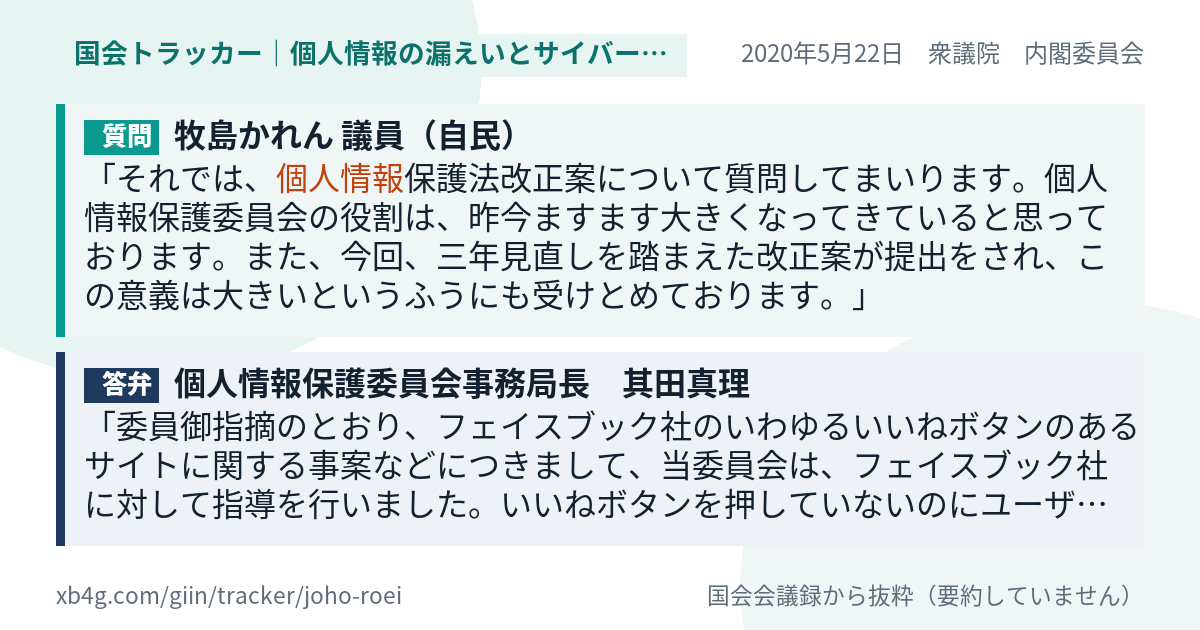 質問と答弁のカード