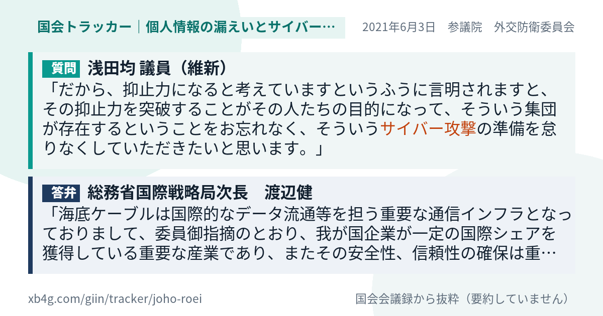 質問と答弁のカード