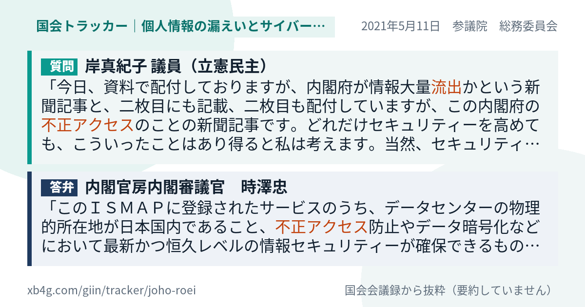 質問と答弁のカード