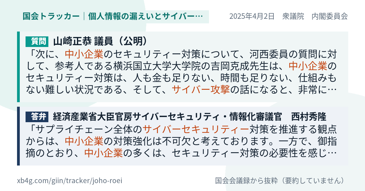 質問と答弁のカード