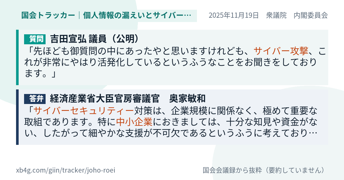 質問と答弁のカード