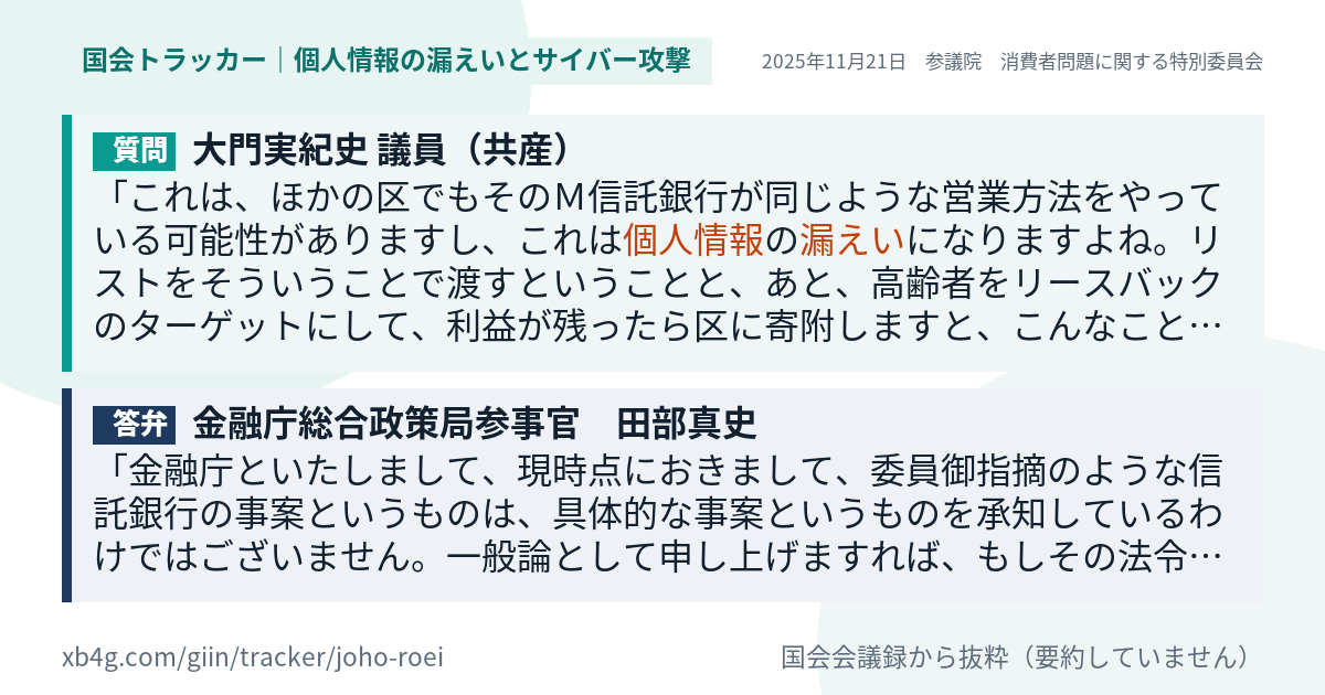 質問と答弁のカード
