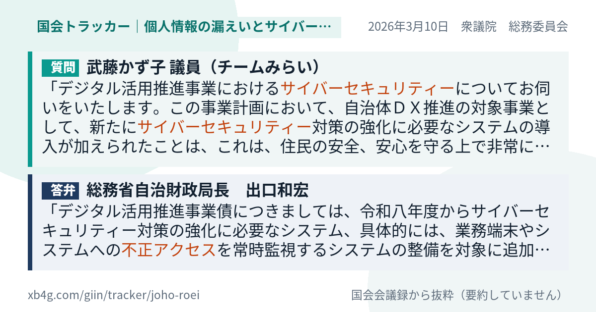質問と答弁のカード