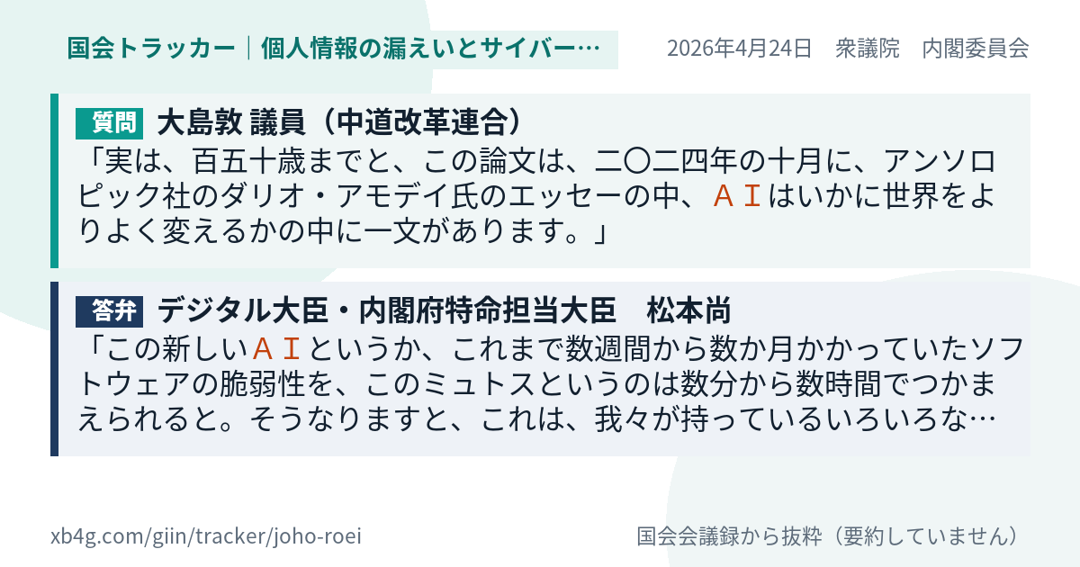 質問と答弁のカード