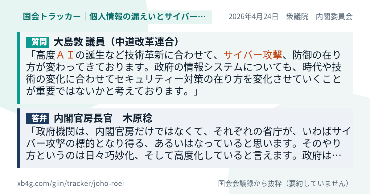 質問と答弁のカード