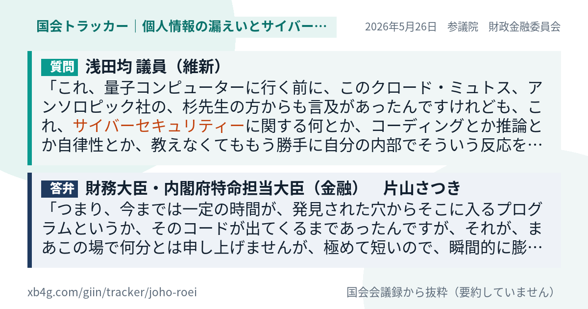 質問と答弁のカード