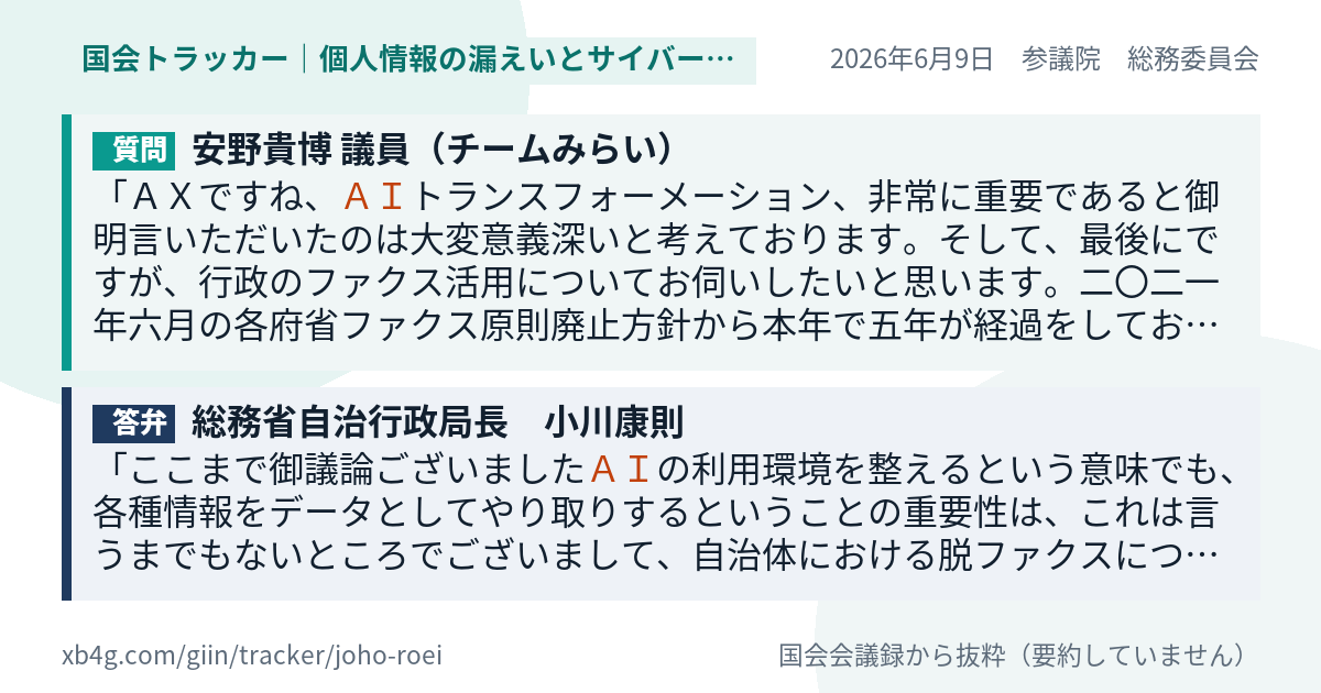 質問と答弁のカード