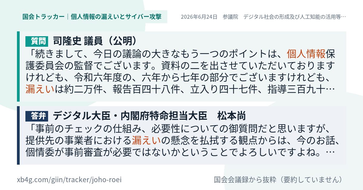 質問と答弁のカード