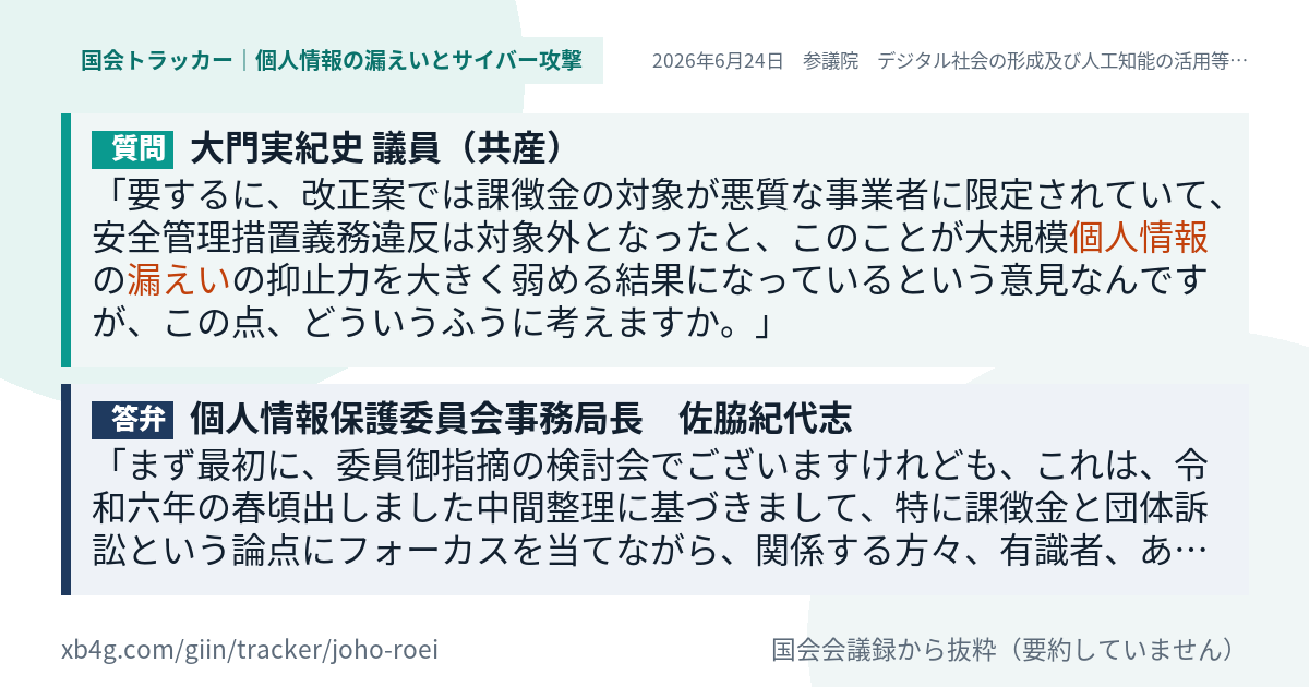 質問と答弁のカード