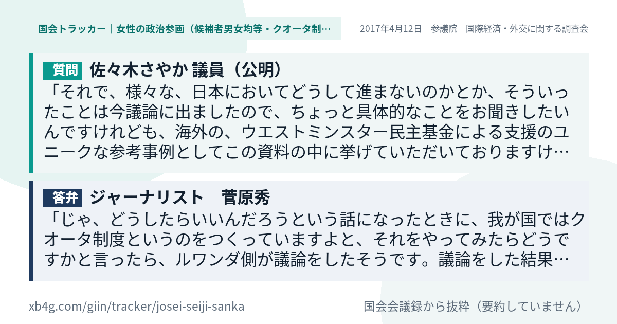 質問と答弁のカード
