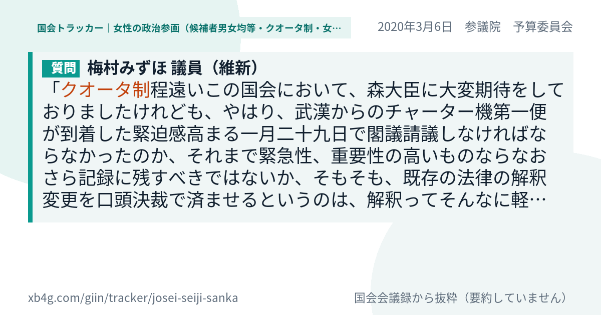 質問と答弁のカード