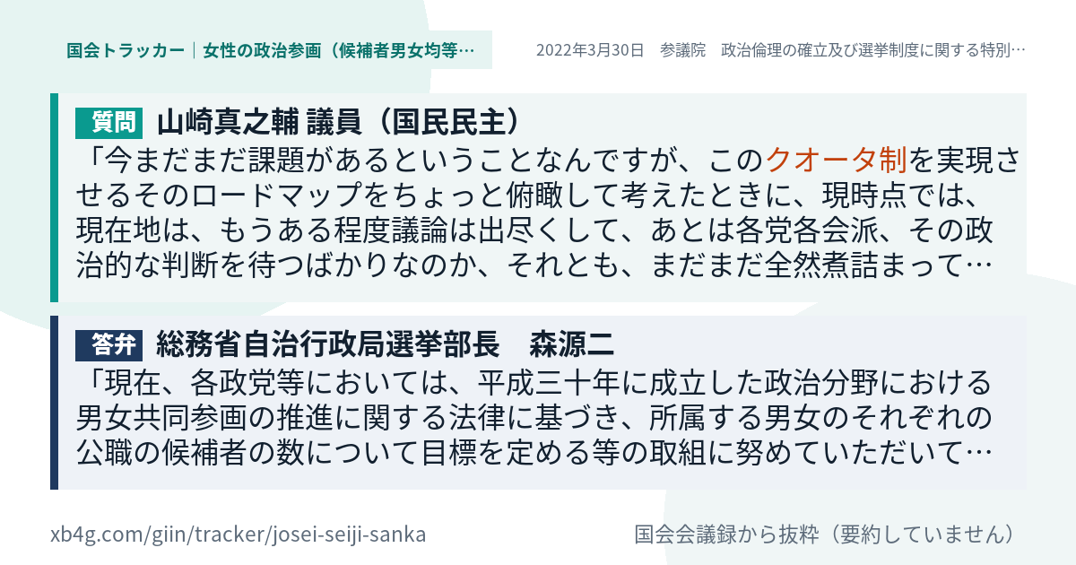 質問と答弁のカード