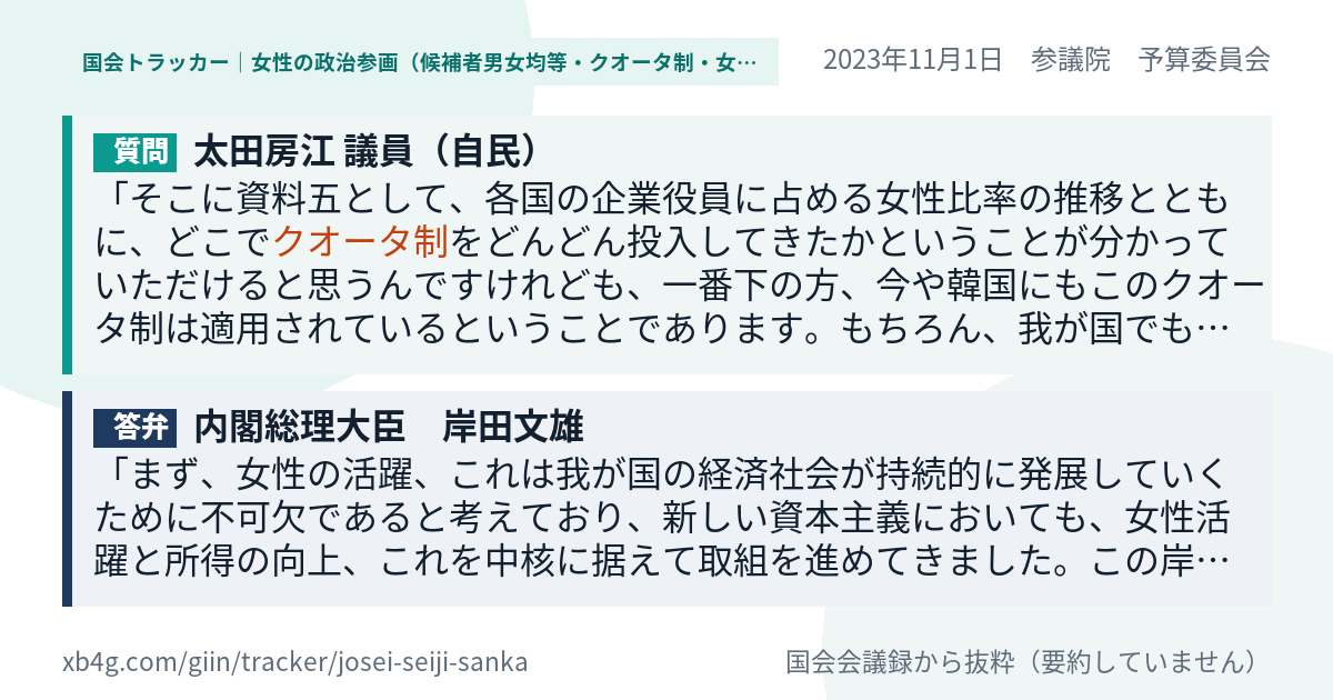 質問と答弁のカード