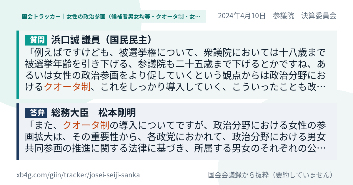 質問と答弁のカード