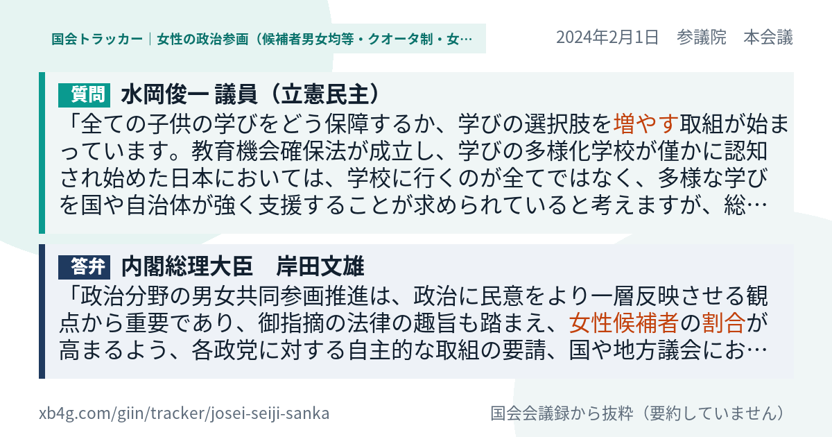 質問と答弁のカード