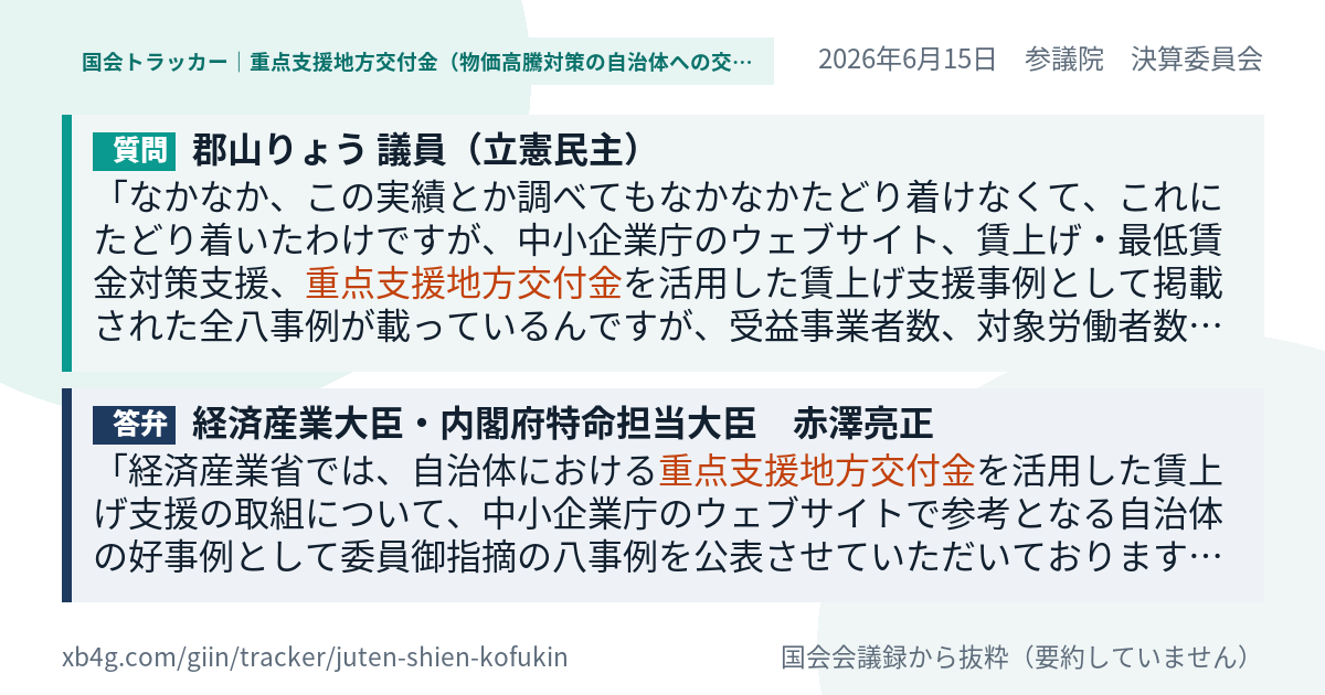 質問と答弁のカード