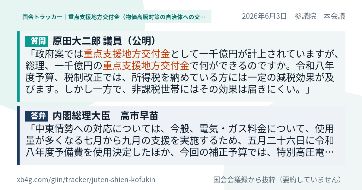 質問と答弁のカード