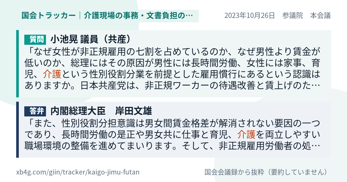 質問と答弁のカード