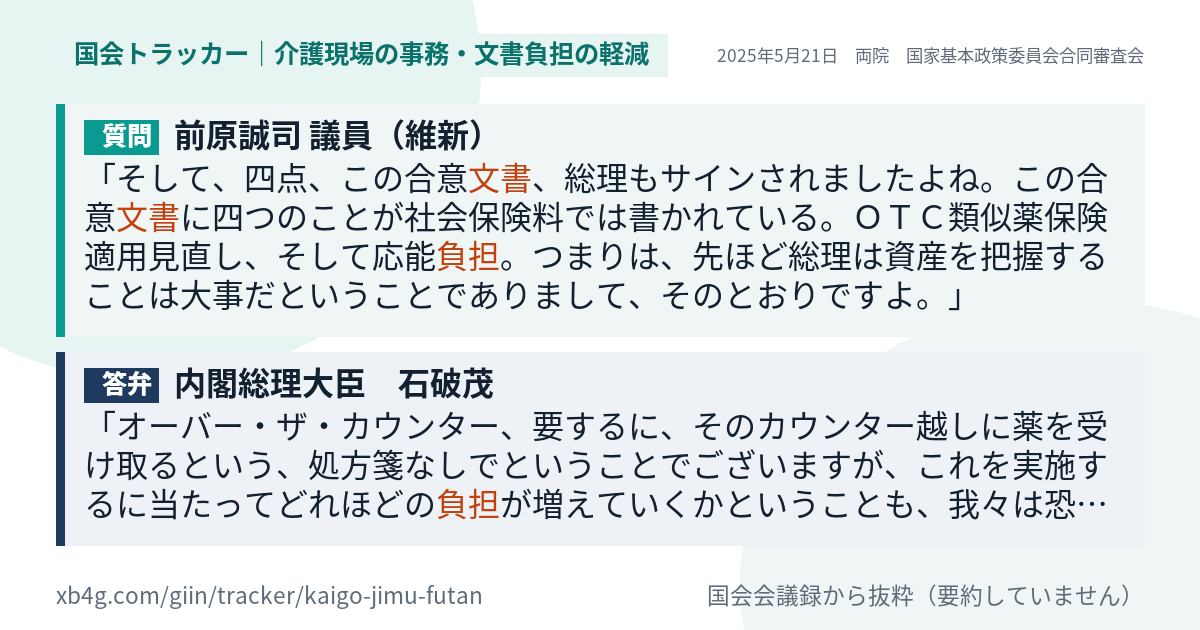 質問と答弁のカード