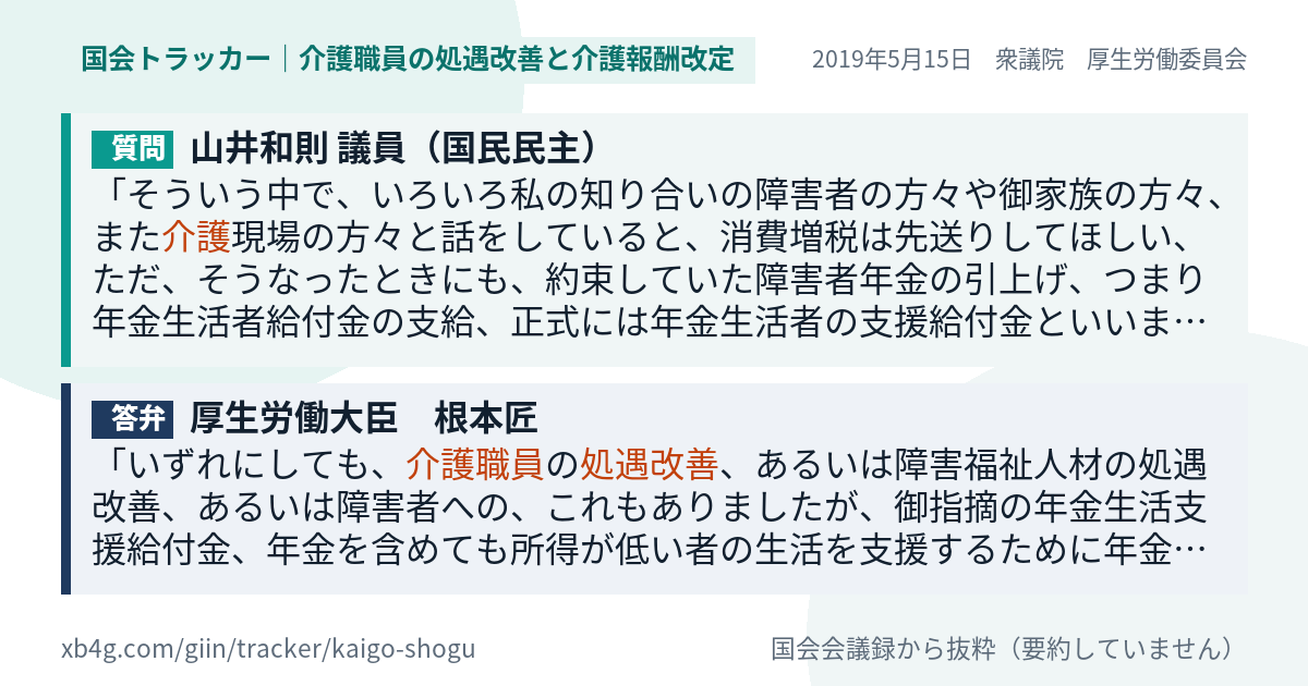 質問と答弁のカード